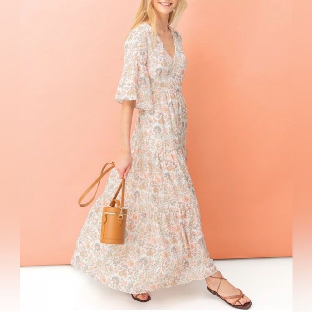 Tuckernuck The Ginger Floral Short Flutter Sleeves Maxi Dress NWOT - Picture 10 of 10
